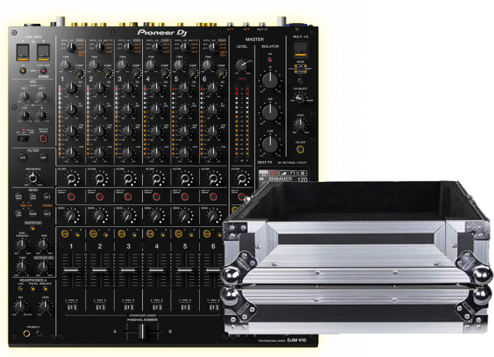 Pioneer Dj Djm-v10 + Fcm V10 - Pack Dj Avec Housse/flight/decksaver - Main picture