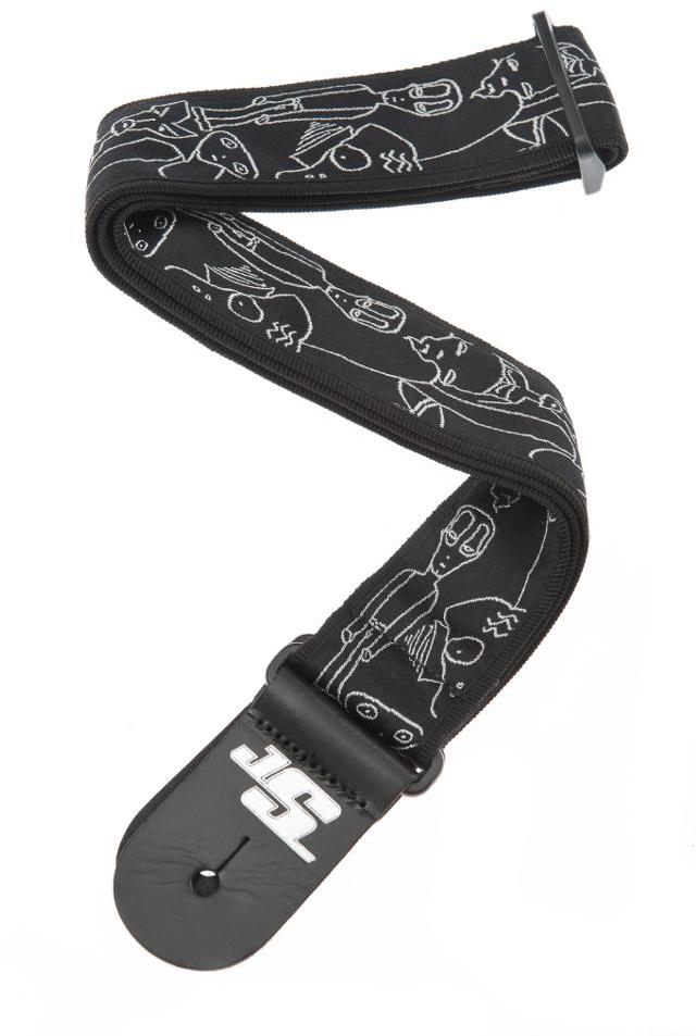 Sangle courroie Planet waves Courroies - Joe Satriani Woven Silver Sketches