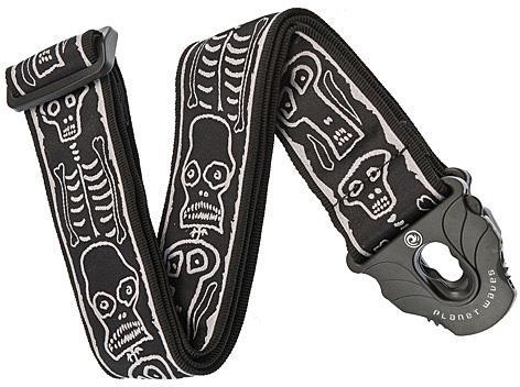 Sangle courroie Planet waves Joe Satriani Woven Planet Lock Guitar Strap Skull N Bones