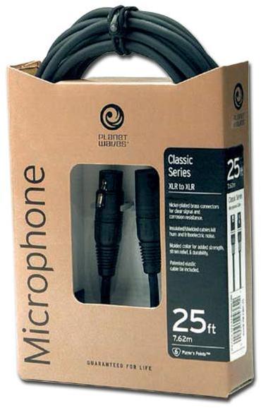 Câble Planet waves Classic Nickel CMIC25 XLR-M/XLR-F - 7.5m