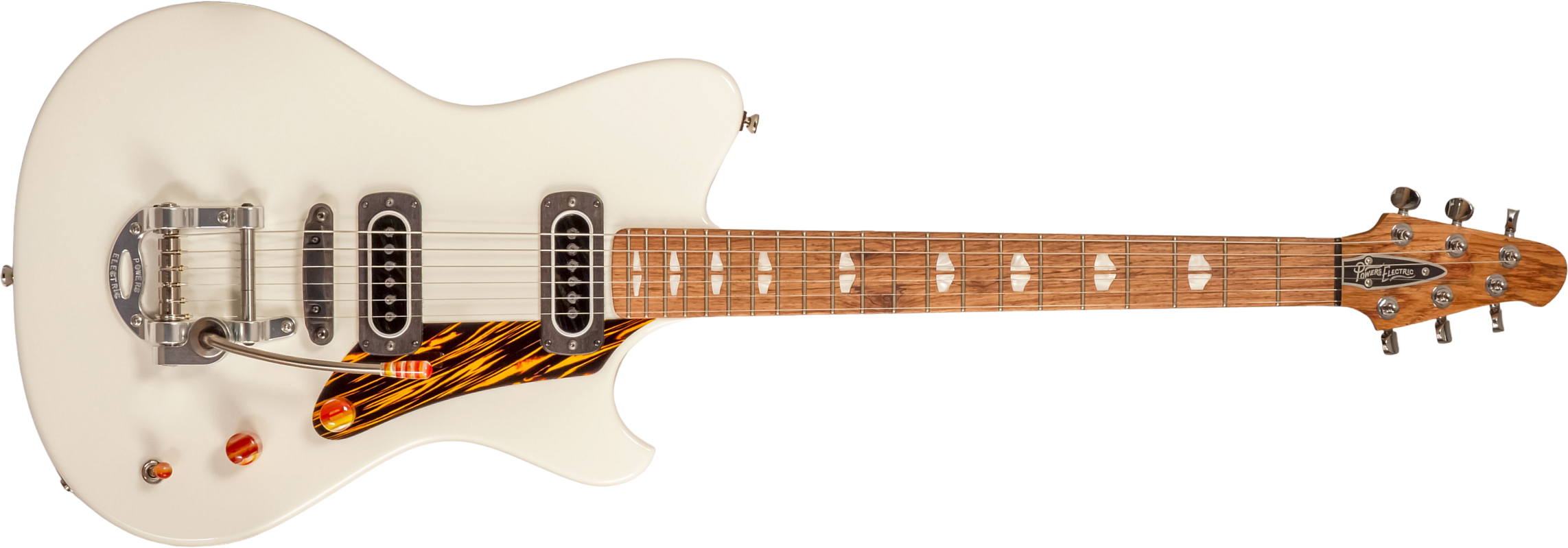 Powers Electric A-type Pf42 Vibrato 2s Trem Rw #a672 - Moonlight White - Guitare Électrique RÉtro Rock - Main picture