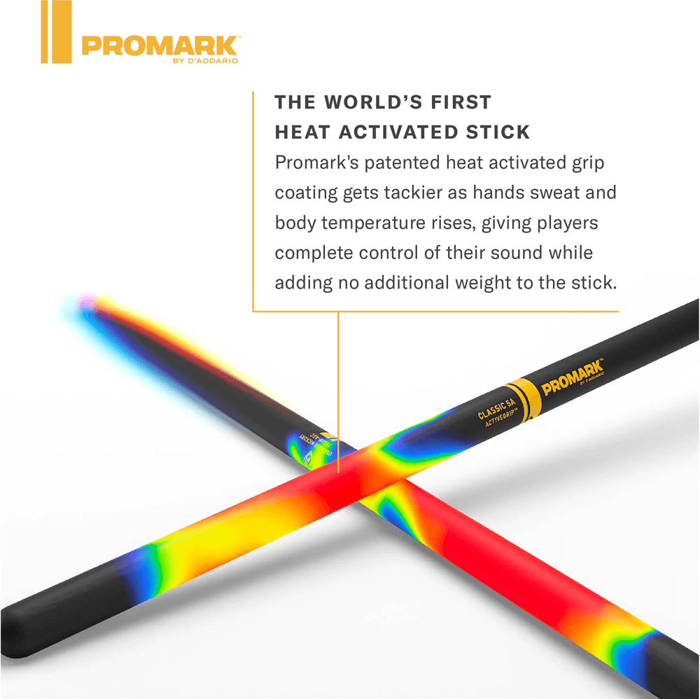 Pro Mark R5abag Rebound 5ab Activegrip Hickory Drumstick, Acorn Wood Tip - Baguette Batterie - Variation 4