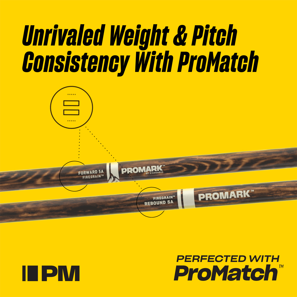 Pro Mark R5abfg Rebound 5ab Firegrain Hickory Drumstick, Acorn Wood Tip - Baguette Batterie - Variation 3