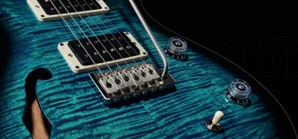 Guitare électrique solid body Prs USA Bolt-On CE 24 Semi-Hollow - faded blue smokeburst