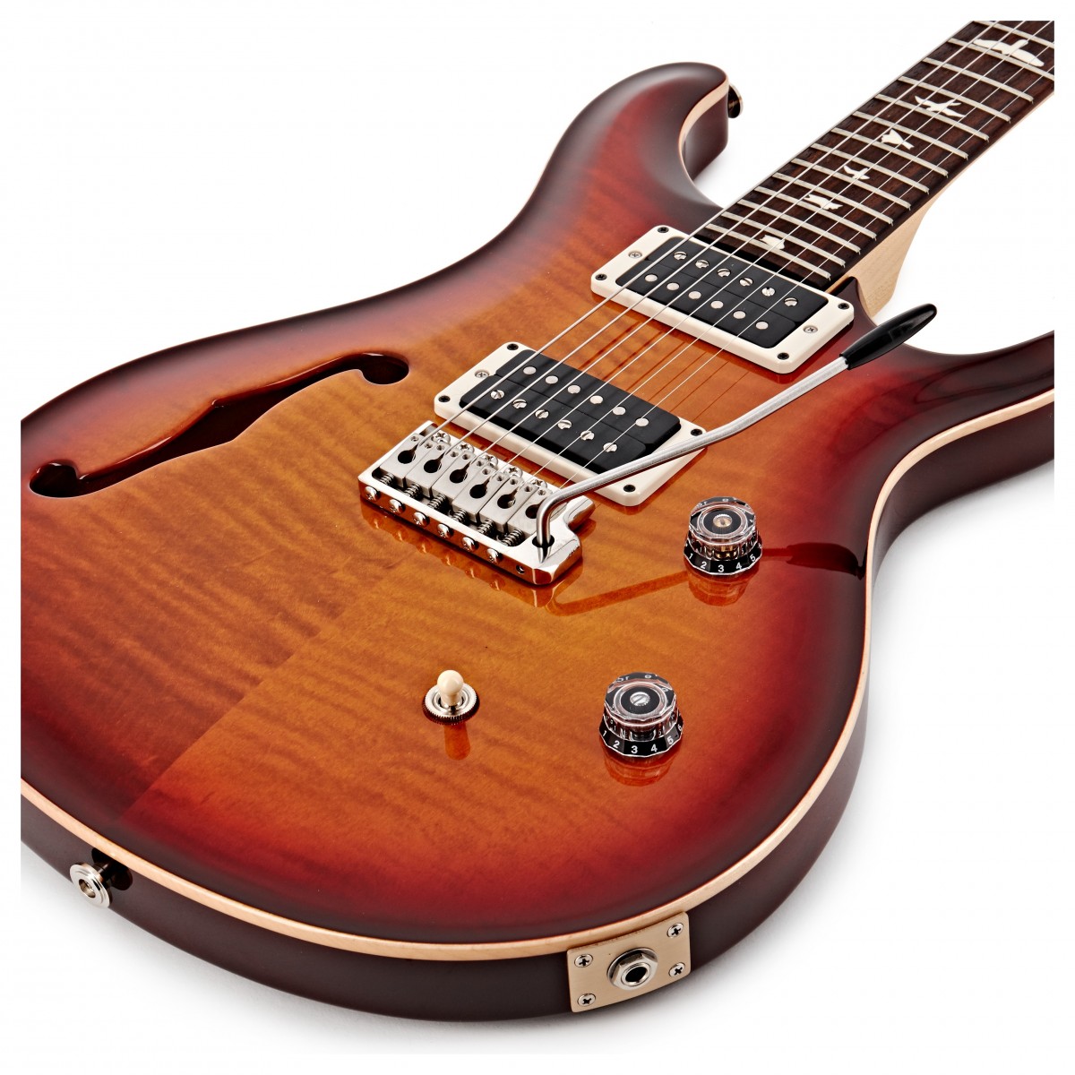 Prs Ce 24 Semi-hollow Bolt-on Usa Hh Trem Rw - Dark Cherry Sunburst - Guitare Électrique Double Cut - Variation 3