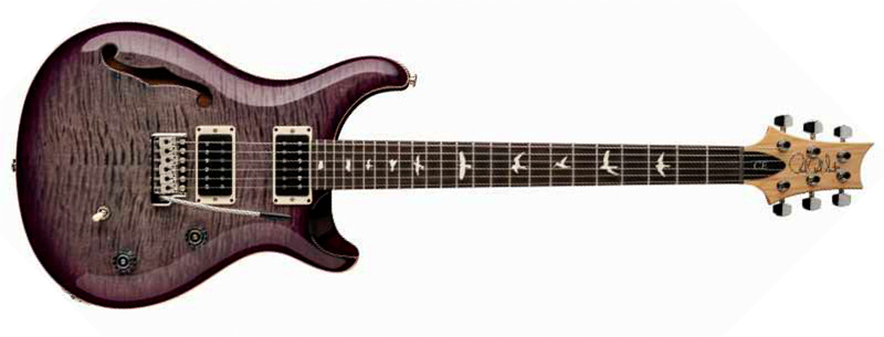 Prs Ce 24 Semi-hollow Bolt-on Usa 2h Trem Rw - Faded Gray Black Purple Burst - Guitare Électrique 1/2 Caisse - Main picture