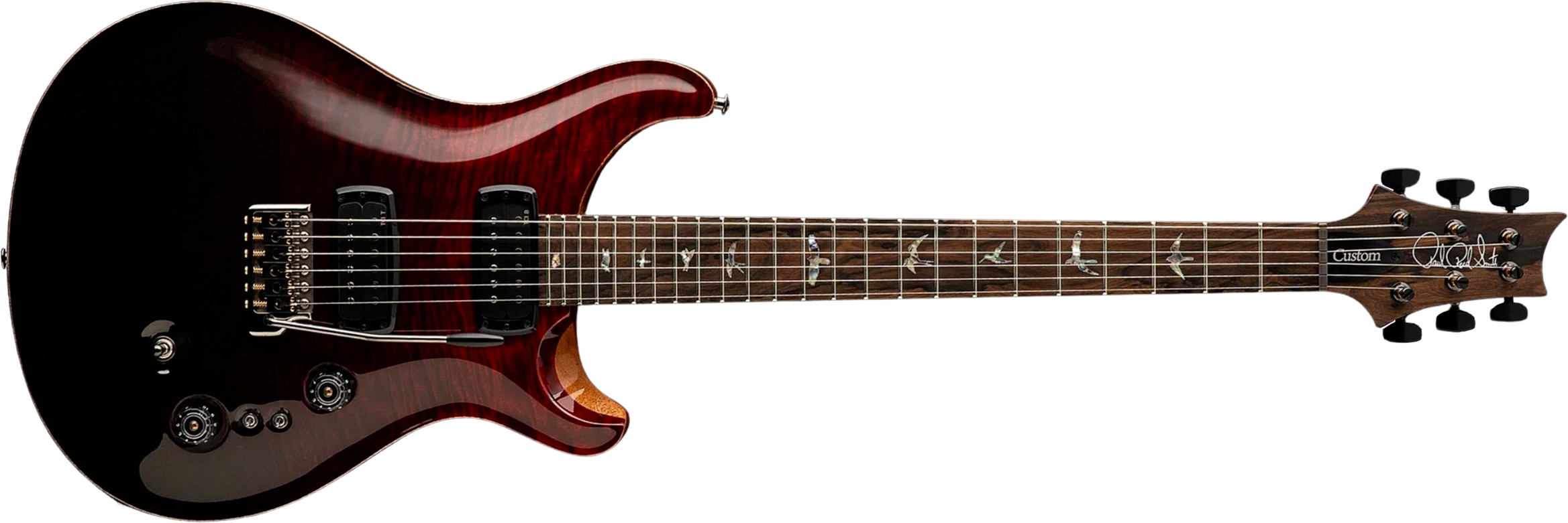 Prs Custom 24-08 Mango Top Ltd Usa 2h Trem Rw - Fire Red Gray/black Fade - Guitare Électrique Double Cut - Main picture