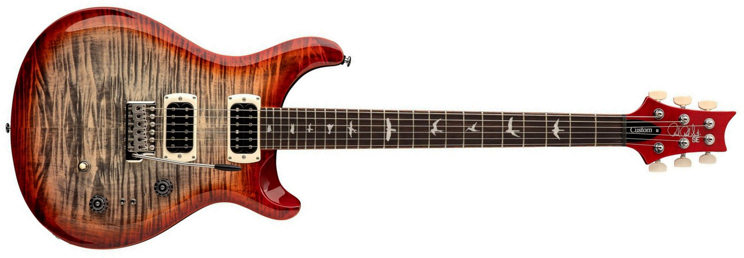 Prs Custom 24-08 Se (wing Tuners) 2h Trem Rw - Charcoal Cherry Burst - Guitare Électrique Double Cut - Main picture
