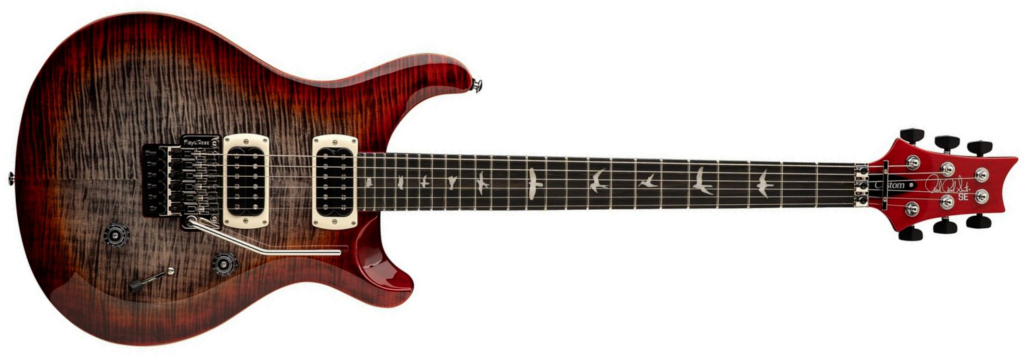 Prs Custom 24 Floyd Se (wing Tuners) 2h Fr Rw - Charcoal Cherry Burst - Guitare Électrique Double Cut - Main picture