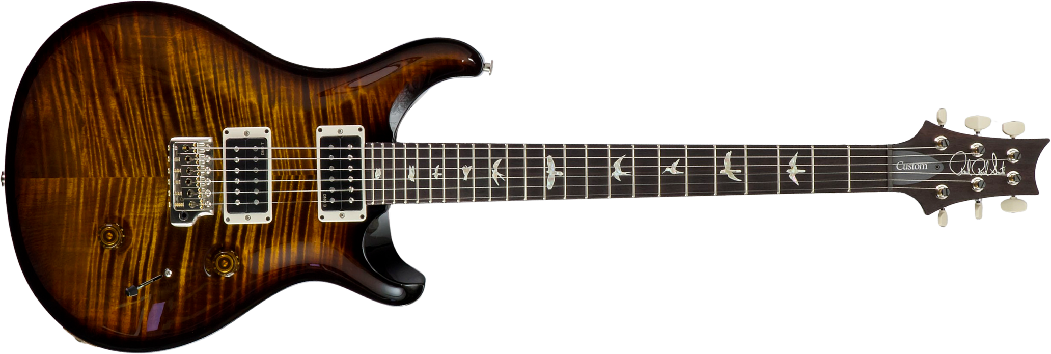 Prs Custom 24 Hand-signed Usa 2h Trem Rw #0400035 - Black Gold Wraparound Burst - Guitare Électrique Double Cut - Main picture