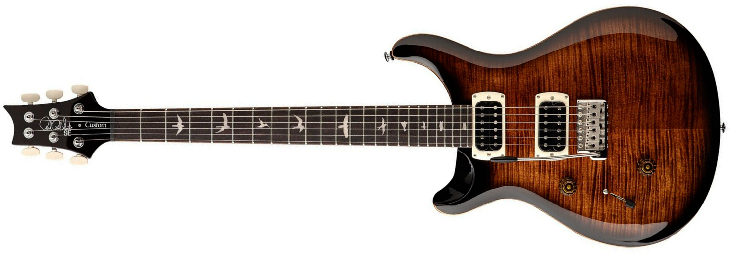 Prs Custom 24 Lh Se (wing Tuners) Gaucher 2h Trem Rw - Black Gold Sunburst - Guitare Électrique Gaucher - Main picture