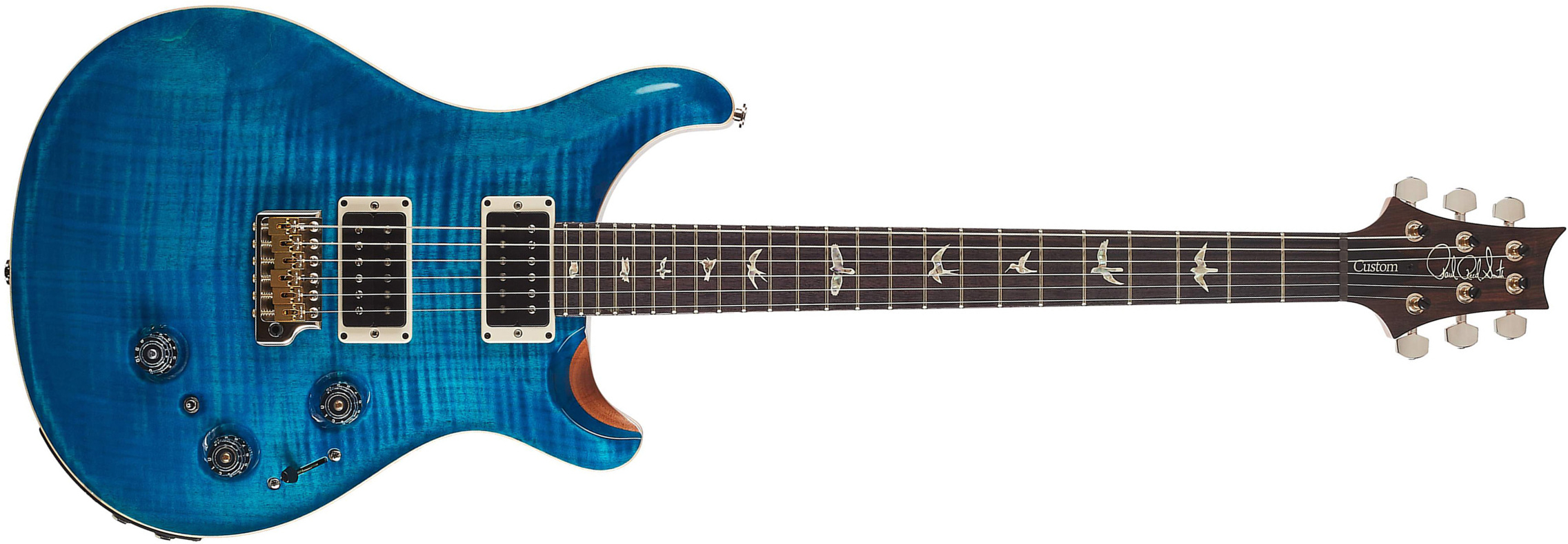 Prs Custom 24 Piezo Usa Hh Trem Rw - Aquamarine - Guitare Électrique Double Cut - Main picture