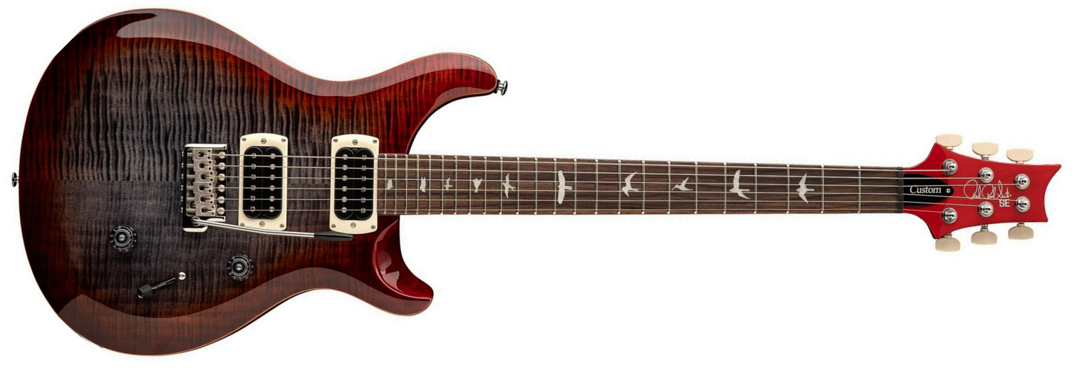 Prs Custom 24 Se (wing Tuners) 2h Trem Rw - Charcoal Cherry Burst - Guitare Électrique Double Cut - Main picture