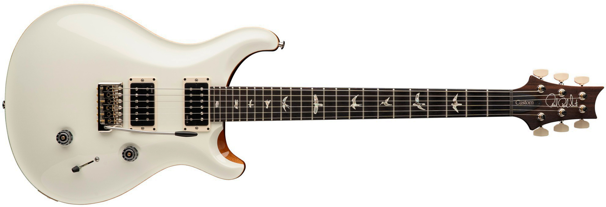 Prs Custom 24 Usa 2h Dmo Trem Rw - Antique White Top / Natural Back - Guitare Électrique Double Cut - Main picture