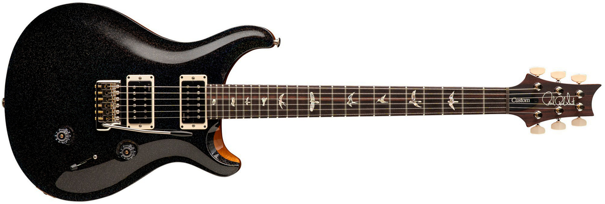 Prs Custom 24 Usa 2h Dmo Trem Rw - Black Rainbow Holoflake - Guitare Électrique Double Cut - Main picture