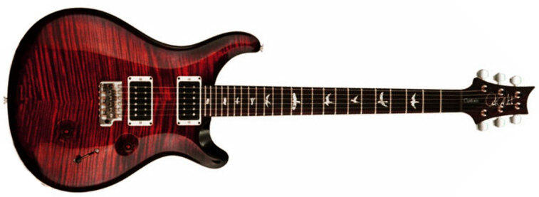 Prs Custom 24 Usa 2h Trem Rw - Fire Red Burst - Guitare Électrique Double Cut - Main picture