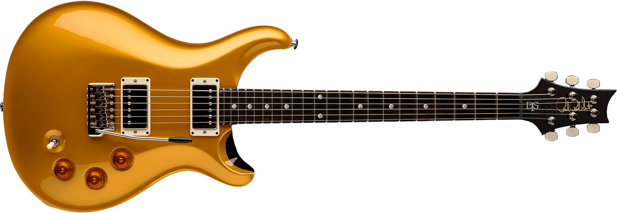 Prs David Grissom Dgt Usa Signature 2h Trem Rw - Gold Top Moon Inlays - Guitare Électrique Double Cut - Main picture