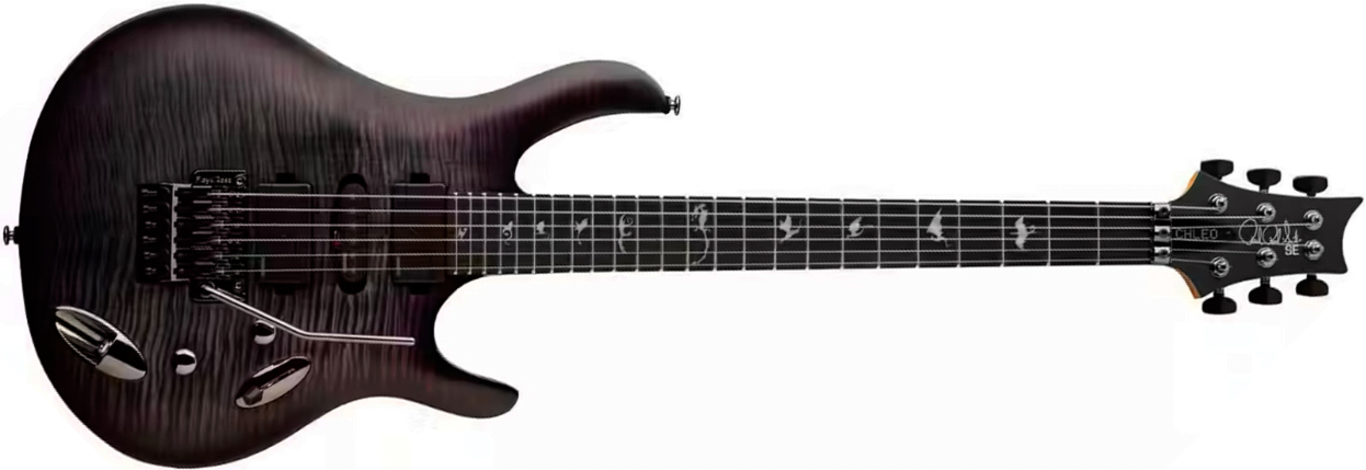 Prs Herman Li Chleo Se Signature Hsh Fishman Fluence Fr Eb - Charcoal Purple Burst - Guitare Électrique MÉtal - Main picture