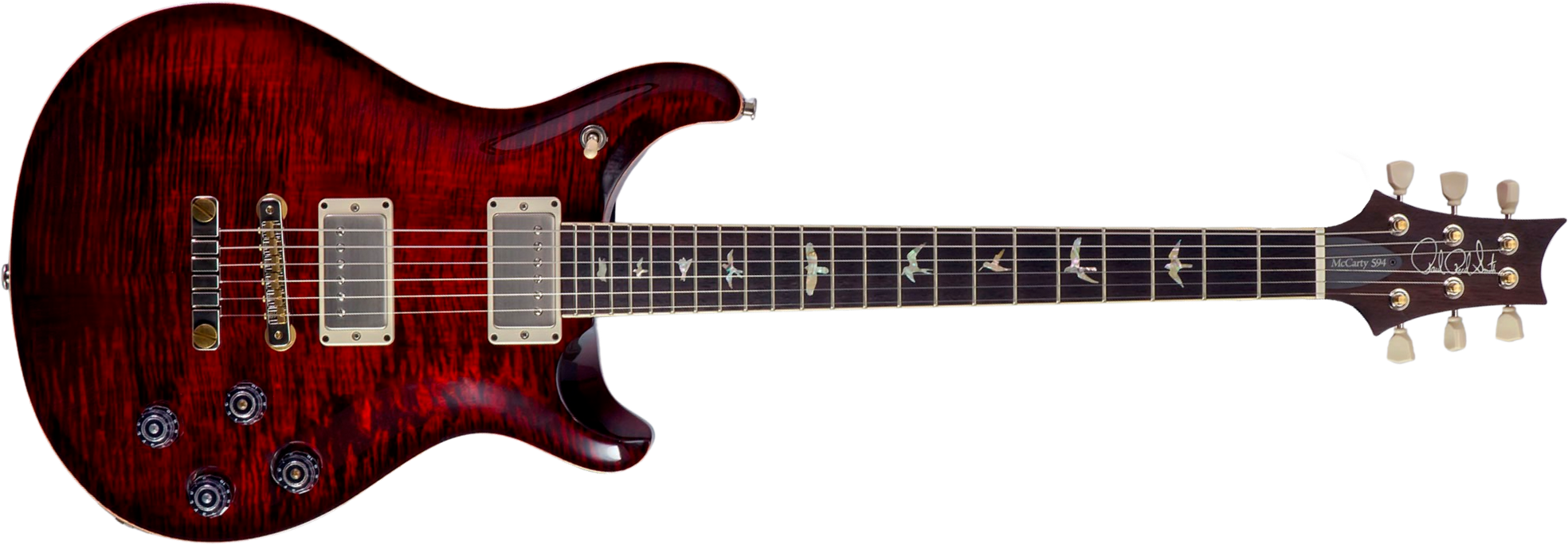 Prs Mccarty 594 Hand-signed Usa 2h Ht Rw #0362902 - Fire Red Burst - Guitare Électrique Double Cut - Main picture