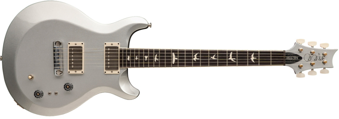 Prs Mira 594 S2 Usa 2h Ht Rw - Platinum Metallic - Guitare Électrique Double Cut - Main picture