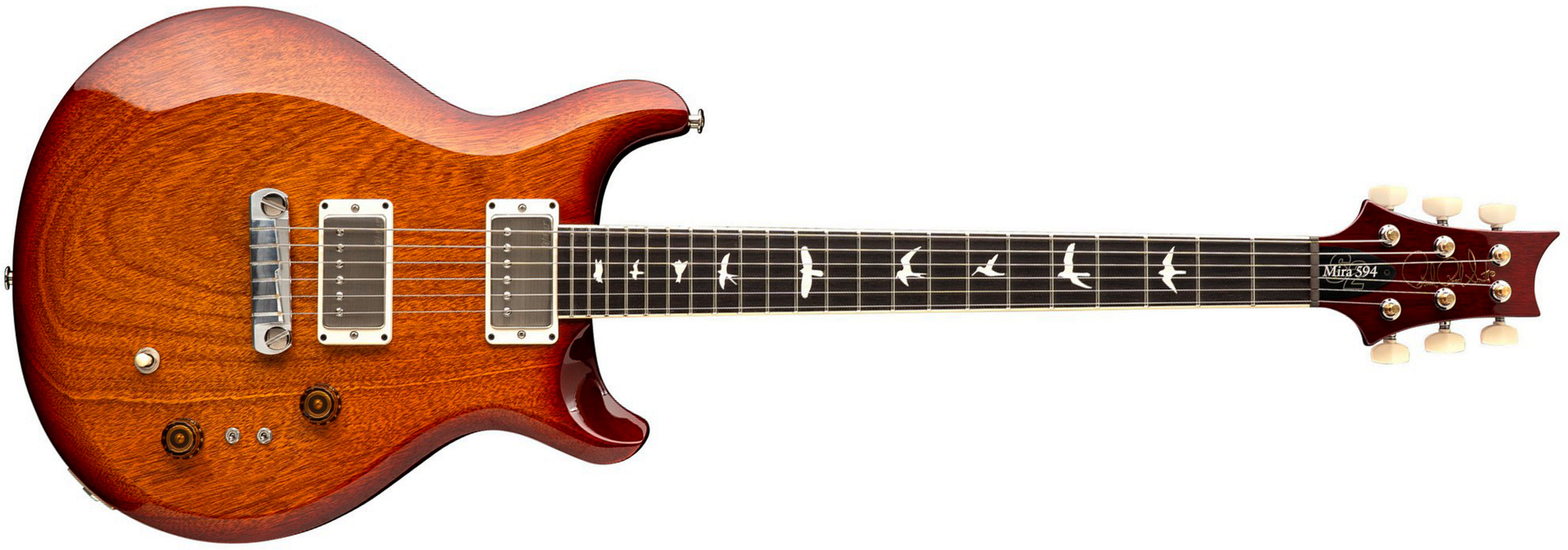 Prs Mira 594 S2 Usa 2h Ht Rw - Dark Cherry Sunburst - Guitare Électrique Double Cut - Main picture