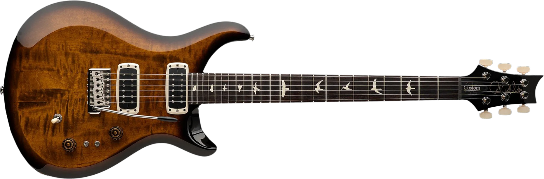 Prs S2 Custom 24-08 Usa 2h Tci Trem Rw - Black Amber - Guitare Électrique Double Cut - Main picture