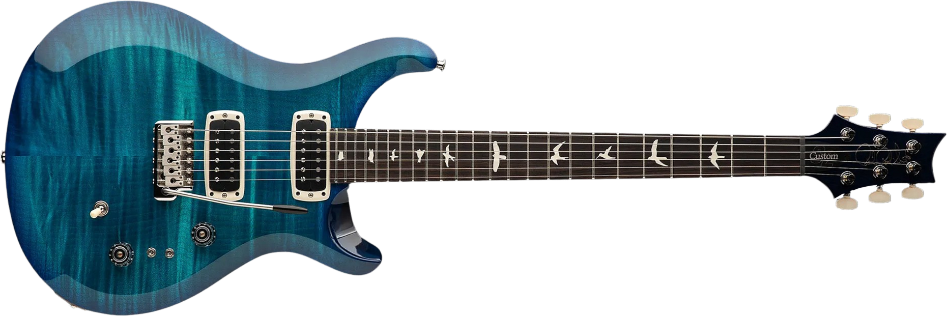 Prs S2 Custom 24-08 Usa 2h Tci Trem Rw - Lake Blue - Guitare Électrique Double Cut - Main picture