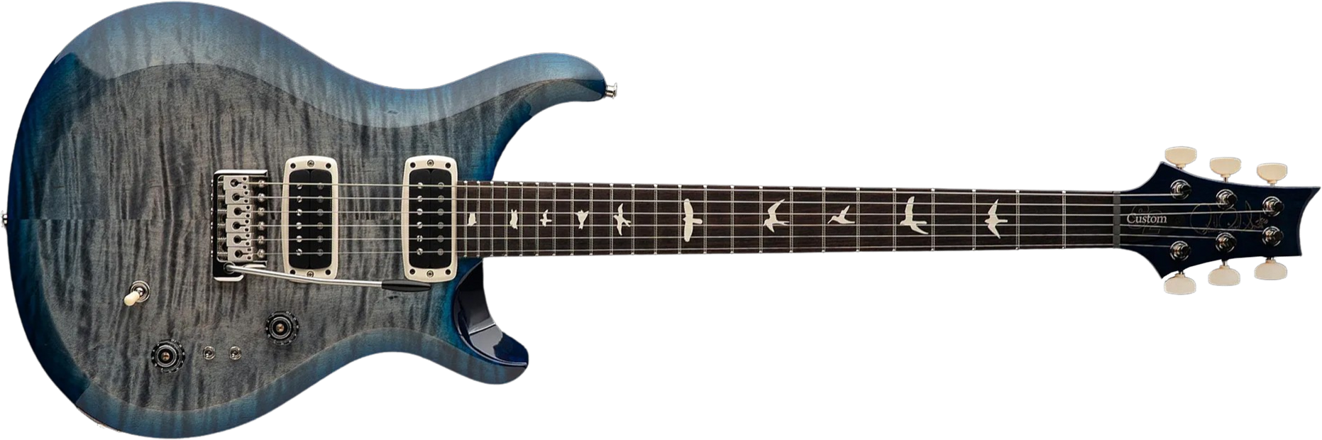 Prs S2 Custom 24-08 Usa 2h Tci Trem Rw - Faded Gray Black Blue Burst - Guitare Électrique Double Cut - Main picture