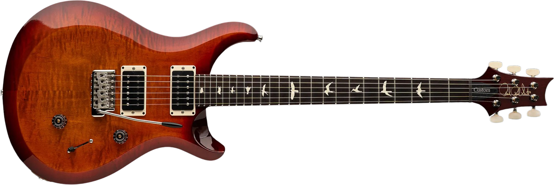 Prs S2 Custom 24 Usa 2h 85/15 Ht Rw - Dark Cherry Sunburst - Guitare Électrique Double Cut - Main picture