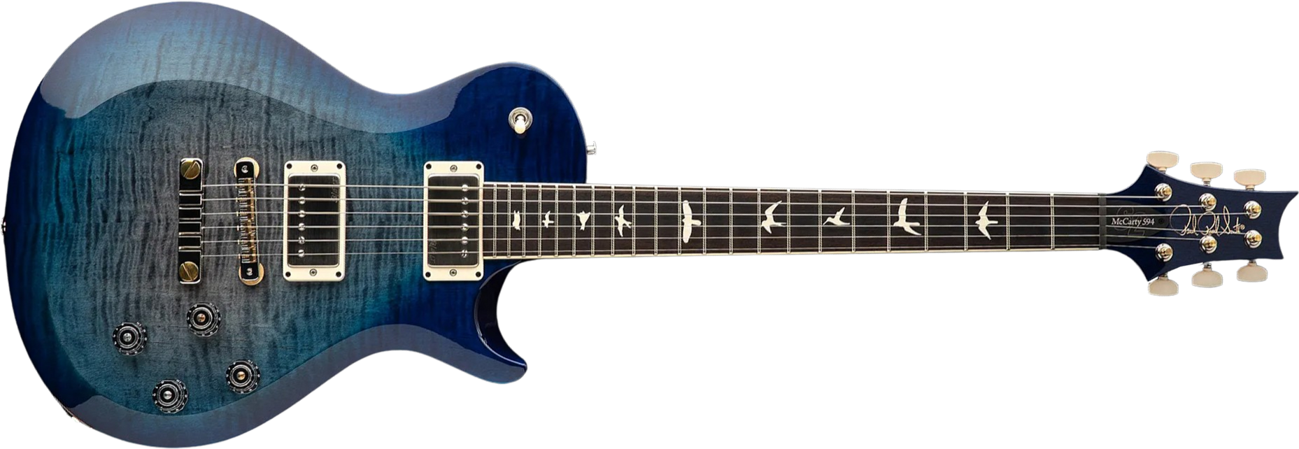 Prs S2 Mccarty 594 Singlecut Usa 2h 58/15lt Ht Rw - Faded Gray Black Blue Burst - Guitare Électrique Single Cut - Main picture