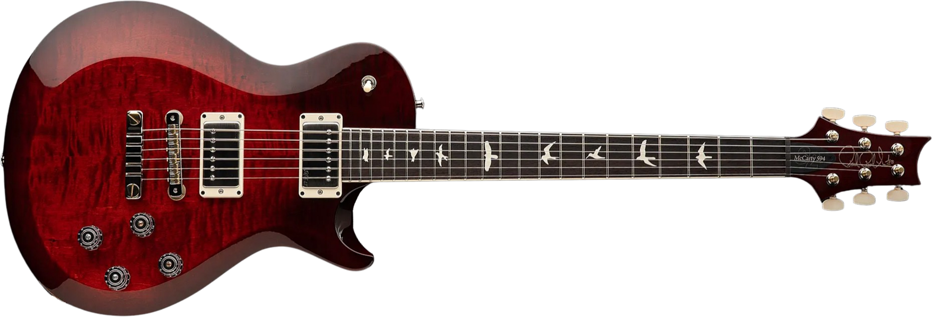 Prs S2 Mccarty 594 Singlecut Usa 2h 58/15lt Ht Rw - Fire Red Burst - Guitare Électrique Single Cut - Main picture