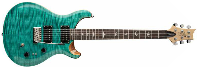 Prs Se Custom 24-08 2h Tci-s Black Trem Rw - Turquoise - Guitare Électrique Double Cut - Main picture