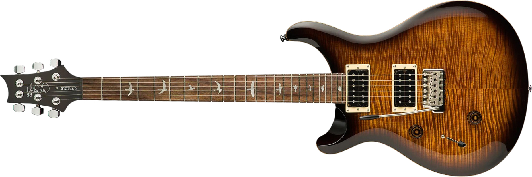 Prs Se Custom 24 Lh Gaucher 2h 85/15s Trem Rw - Black Gold Sunburst - Guitare Électrique Gaucher - Main picture