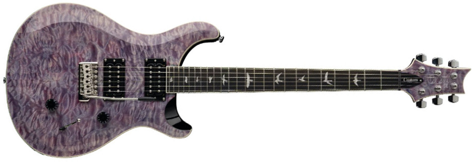 Prs Se Custom 24 Quilt 2h Trem Eb - Violet - Guitare Électrique Double Cut - Main picture