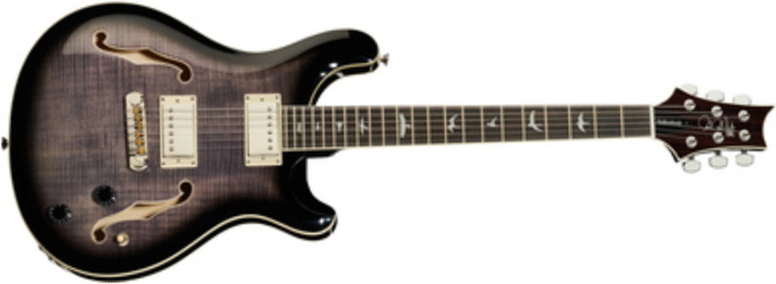 Prs Se Hollowbody Ii 2020 Hh Trem Eb +etui - Charcoal Burst - Guitare Électrique 1/2 Caisse - Main picture