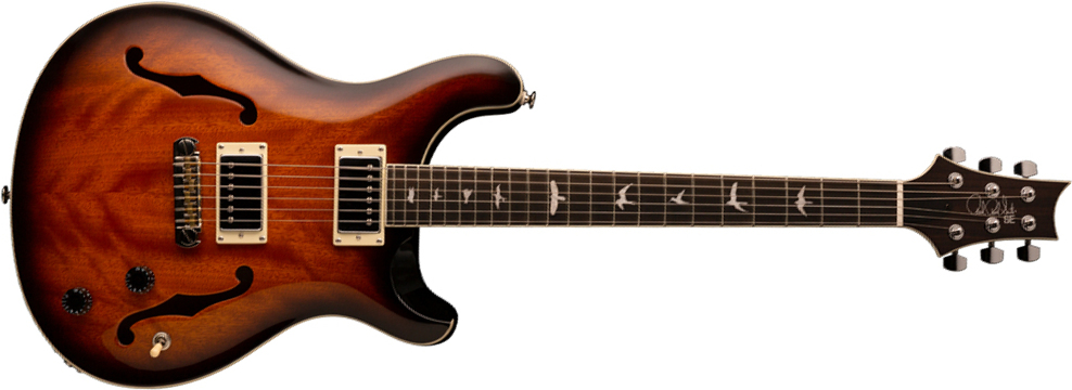 Prs Se Hollowbody Standard 2020 Hh Ht Eb - Tobacco Sunburst - Guitare Électrique Double Cut - Main picture