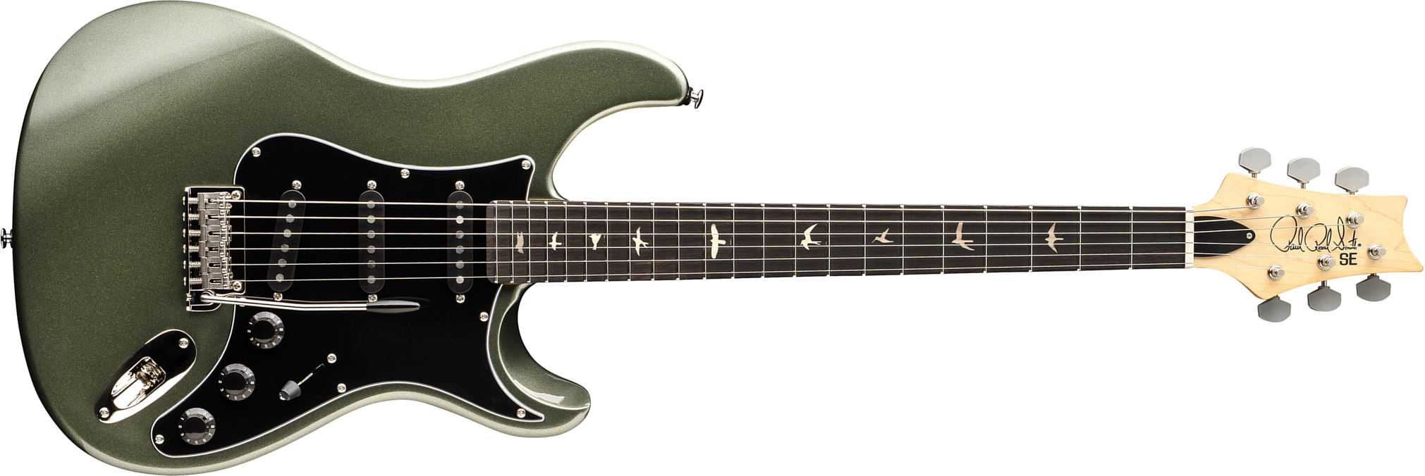 Prs Silver Sky Defender Se Ltd Signature 3s Trem Rw - Woolstone Green - Guitare Électrique Forme Str - Main picture