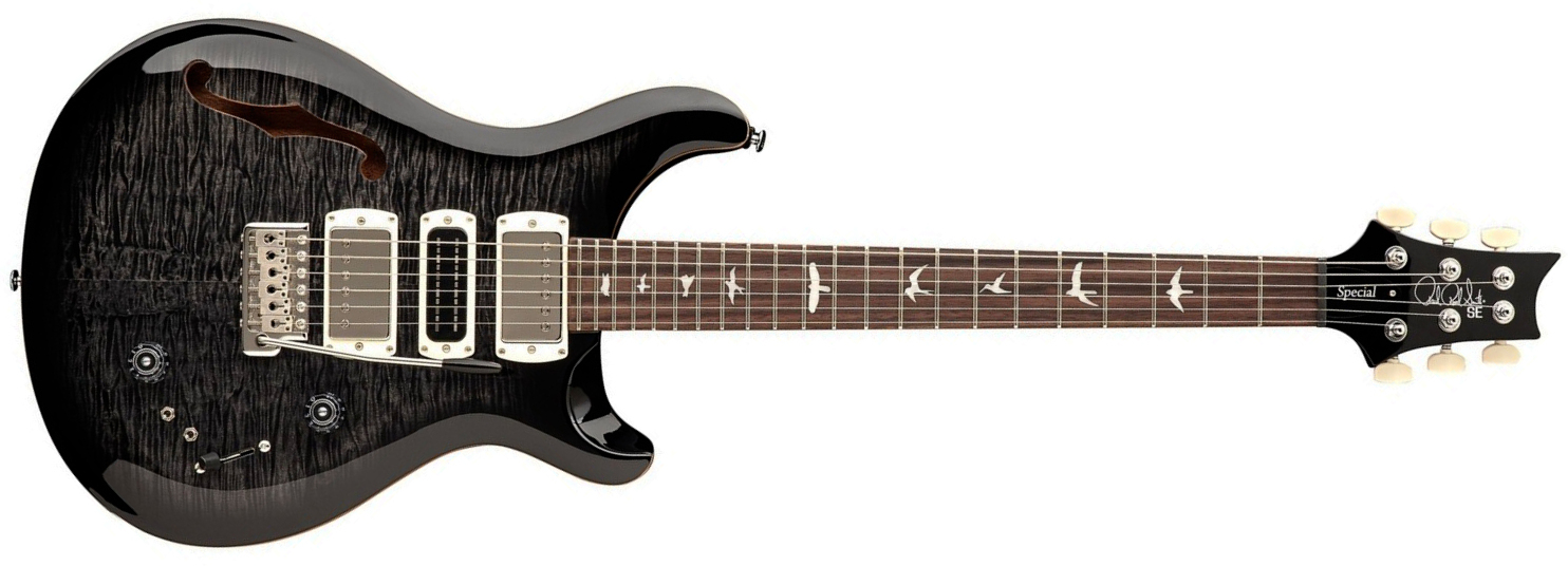 Prs Special Semi Hollow Se (wing Tuners) 2h Ht Rw - Charcoal Burst - Guitare Électrique 1/2 Caisse - Main picture