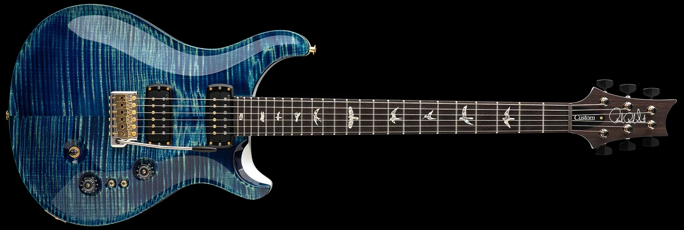 Prs Custom 24-08 Usa 2h Tci Trem Rw - River Blue Pearl - Guitare Électrique Double Cut - Variation 1