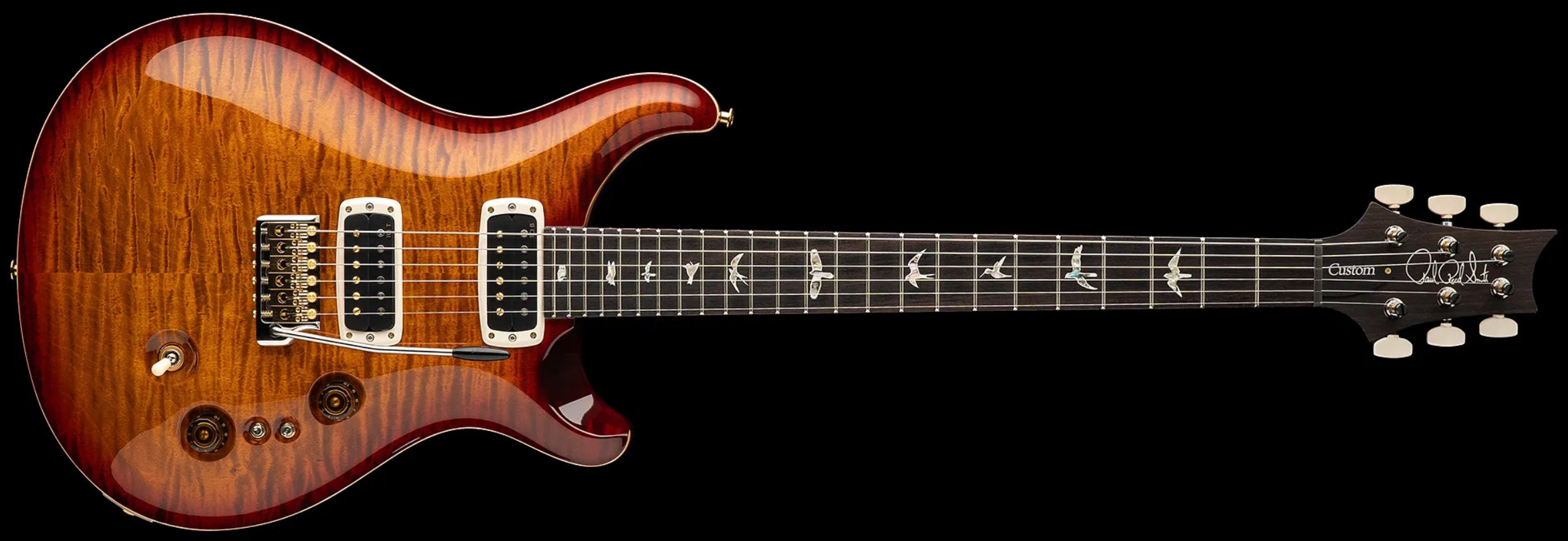 Prs Custom 24-08 Usa 2h Tci Trem Rw - Dark Cherry Sunburst - Guitare Électrique Double Cut - Variation 2