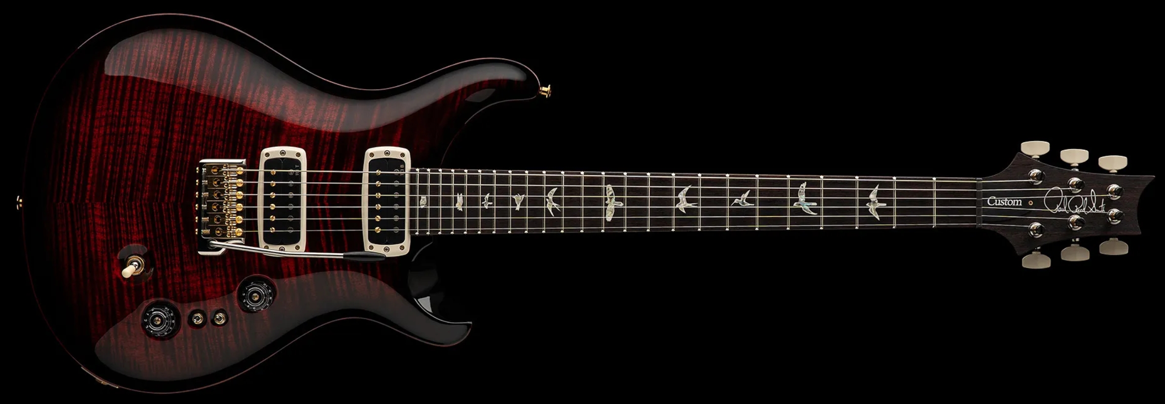 Prs Custom 24-08 Usa 2h Tci Trem Rw - Fire Smokeburst - Guitare Électrique Double Cut - Variation 2