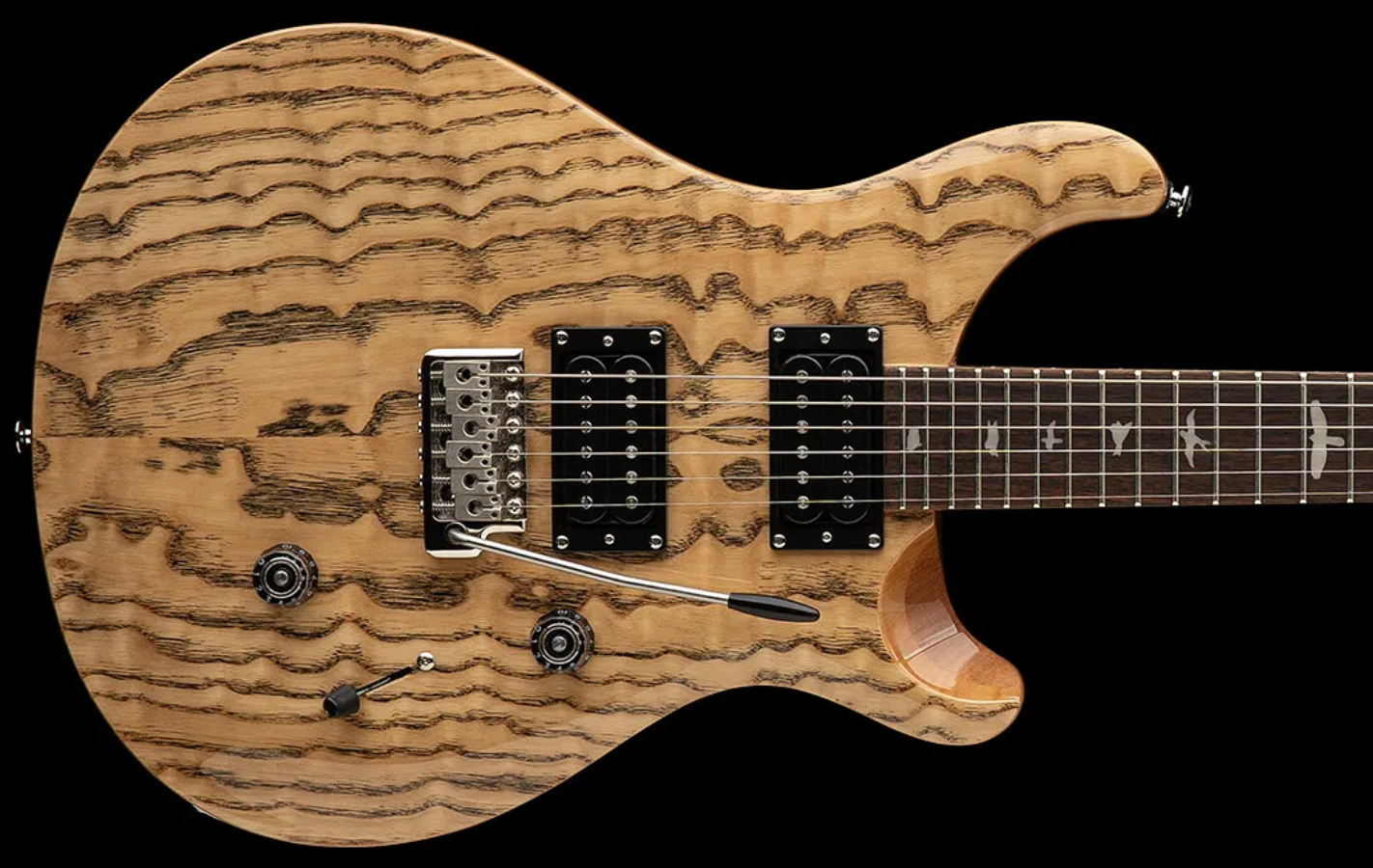 Prs Custom 24 Burled Ash Se Exotic Veneer Trem 2h Rw - Natural - Guitare Électrique Double Cut - Variation 2