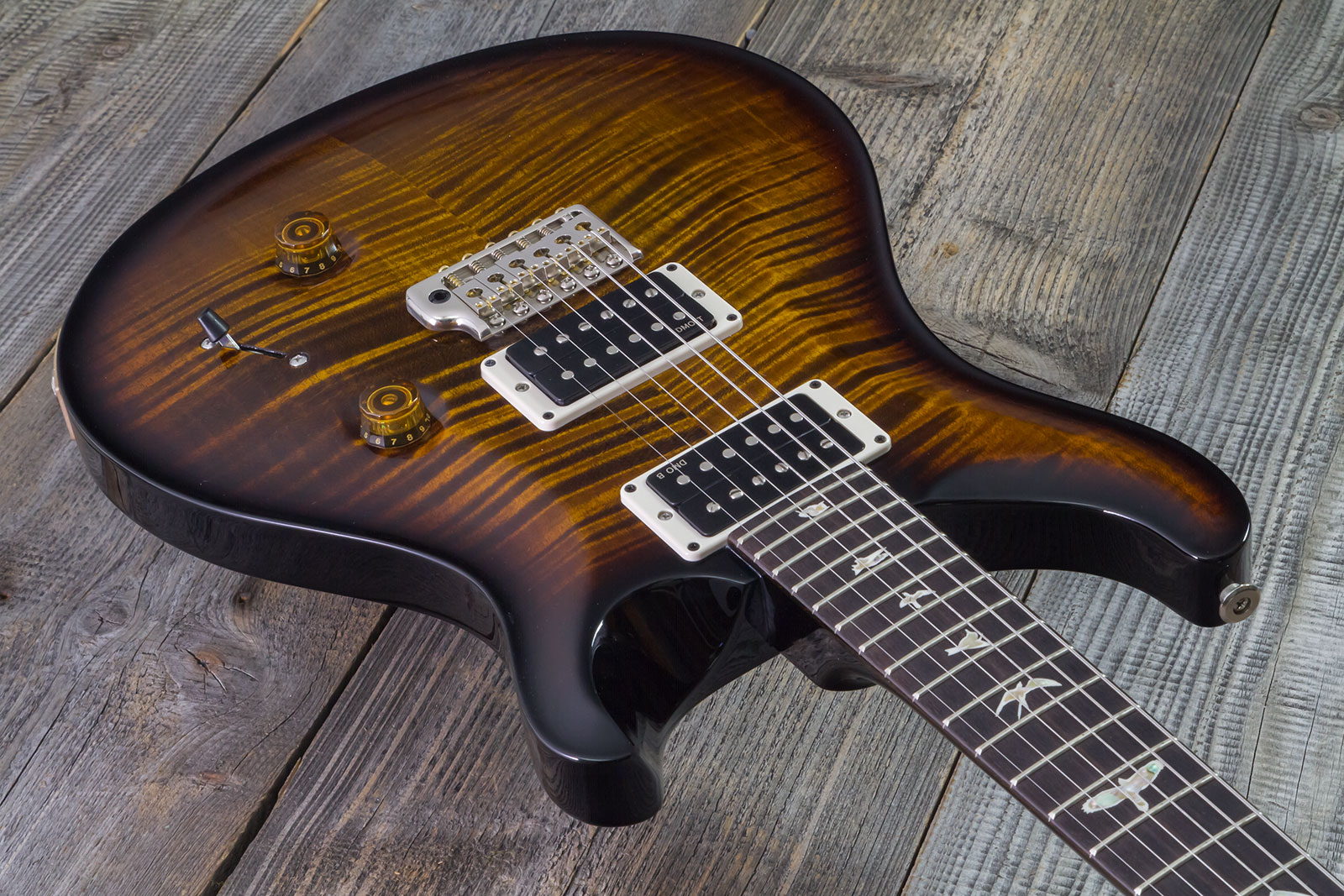 Prs Custom 24 Hand-signed Usa 2h Trem Rw #0400035 - Black Gold Wraparound Burst - Guitare Électrique Double Cut - Variation 2