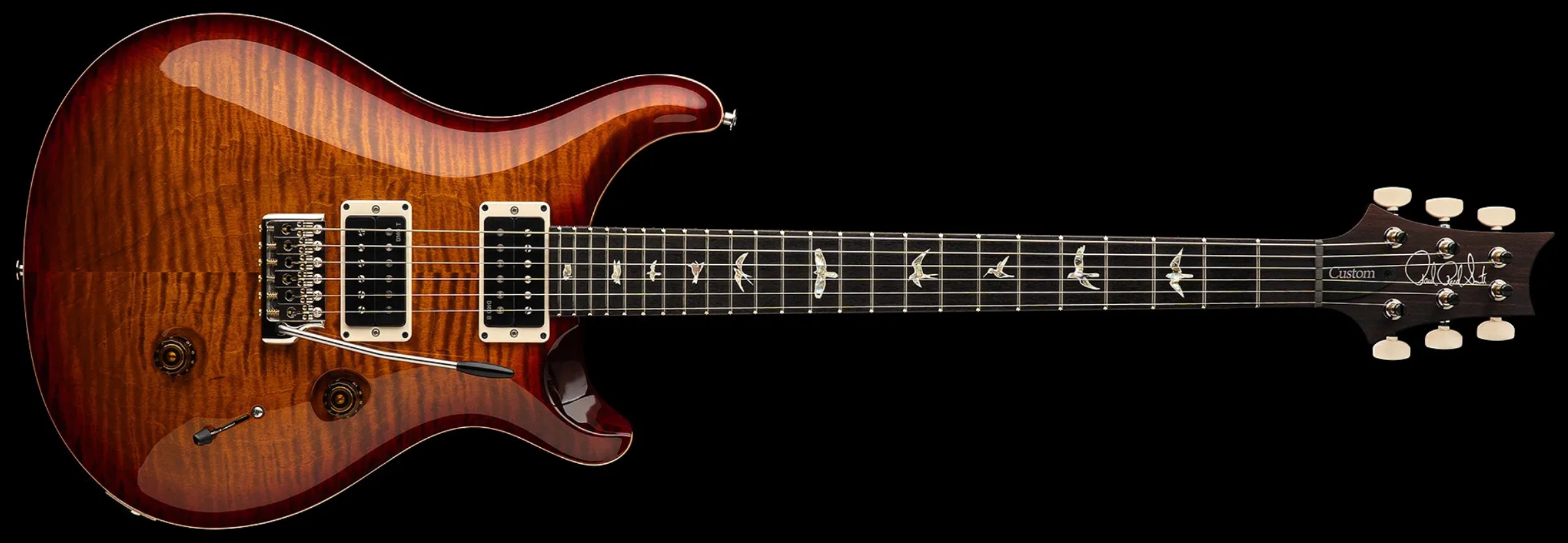 Prs Custom 24 Usa 2h Dmo Trem Rw - Dark Cherry Sunburst - Guitare Électrique Double Cut - Variation 1