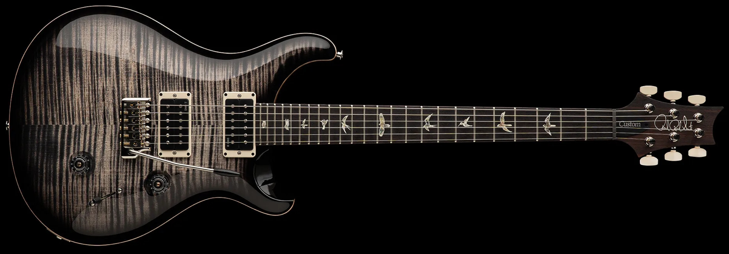 Prs Custom 24 Usa 2h Dmo Trem Rw - Charcoal Burst - Guitare Électrique Double Cut - Variation 2