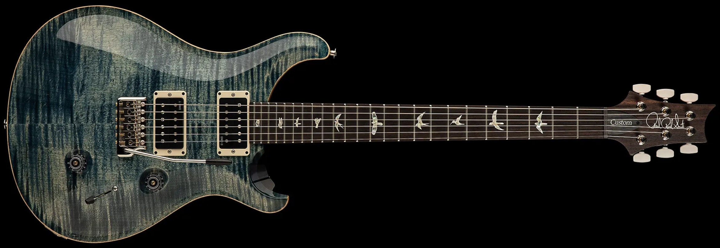 Prs Custom 24 Usa 2h Dmo Trem Rw - Faded Whale Blue - Guitare Électrique Double Cut - Variation 2