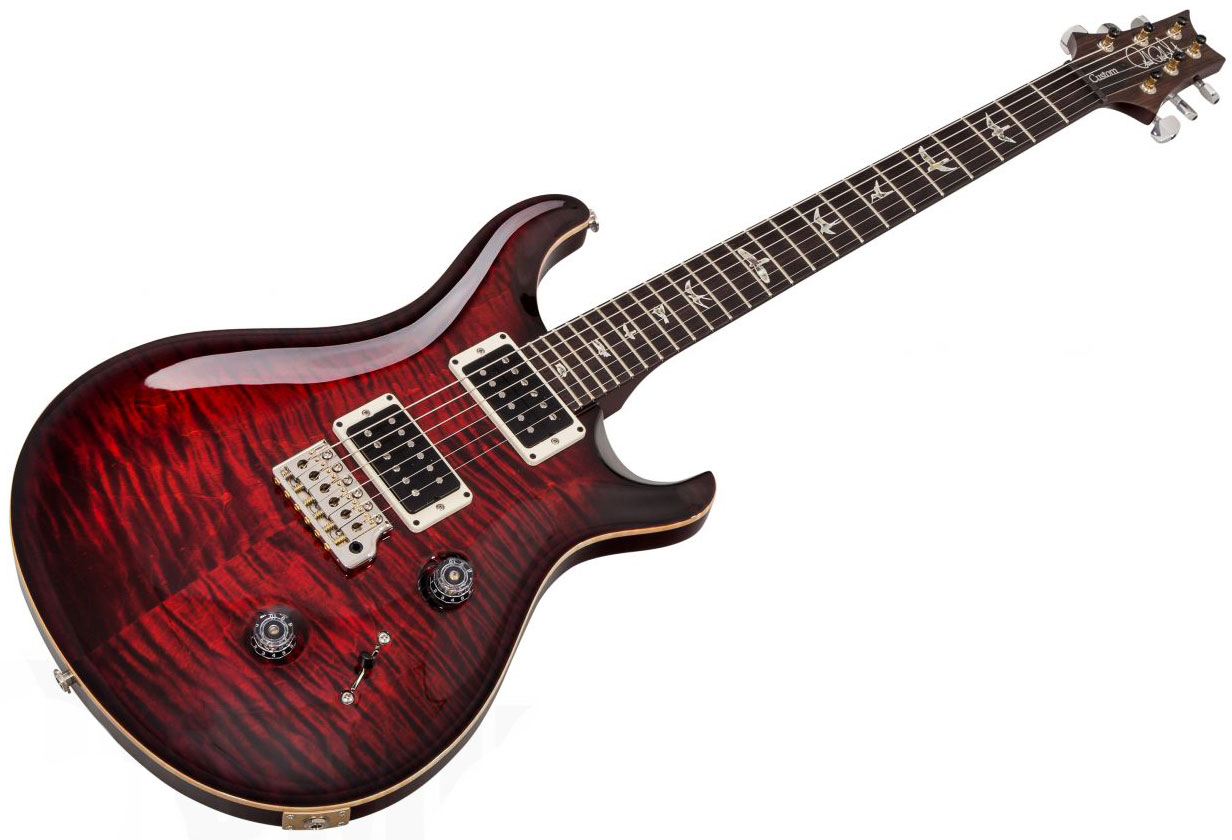 Prs Custom 24 Usa 2h Trem Rw - Fire Red Burst - Guitare Électrique Double Cut - Variation 1