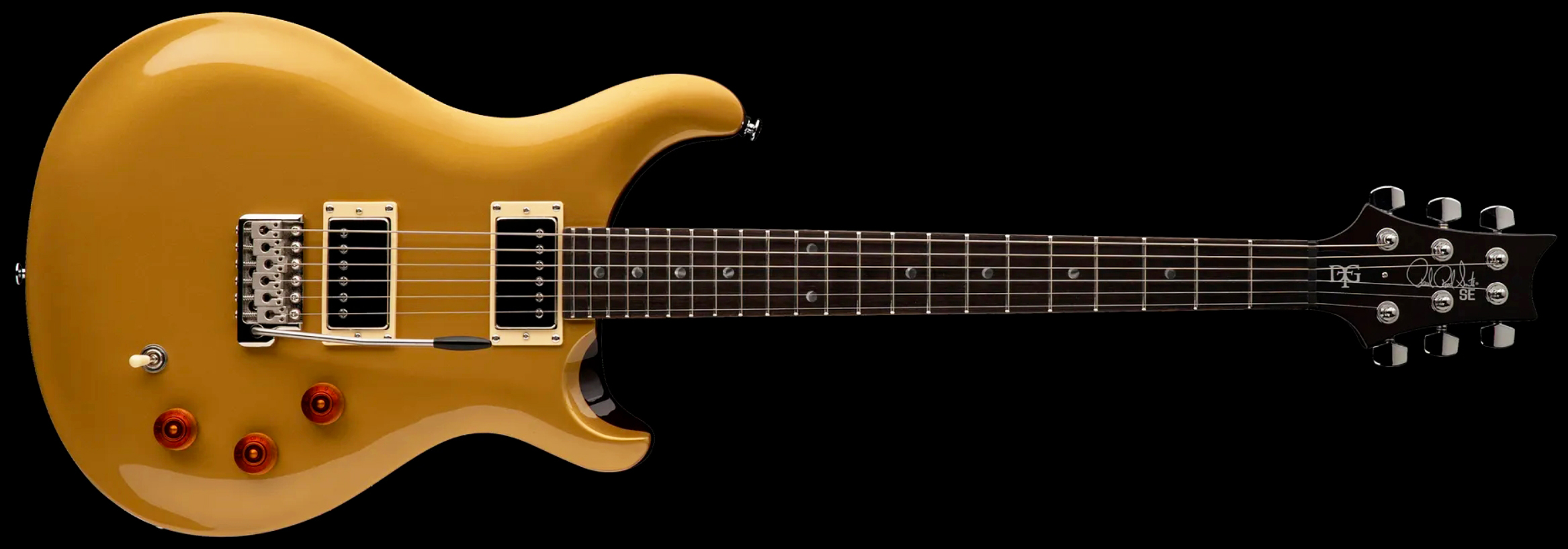 Prs David Grissom Dgt Se Signature 2h Trem Rw - Gold Top Moon Inlays - Guitare Électrique Double Cut - Variation 2