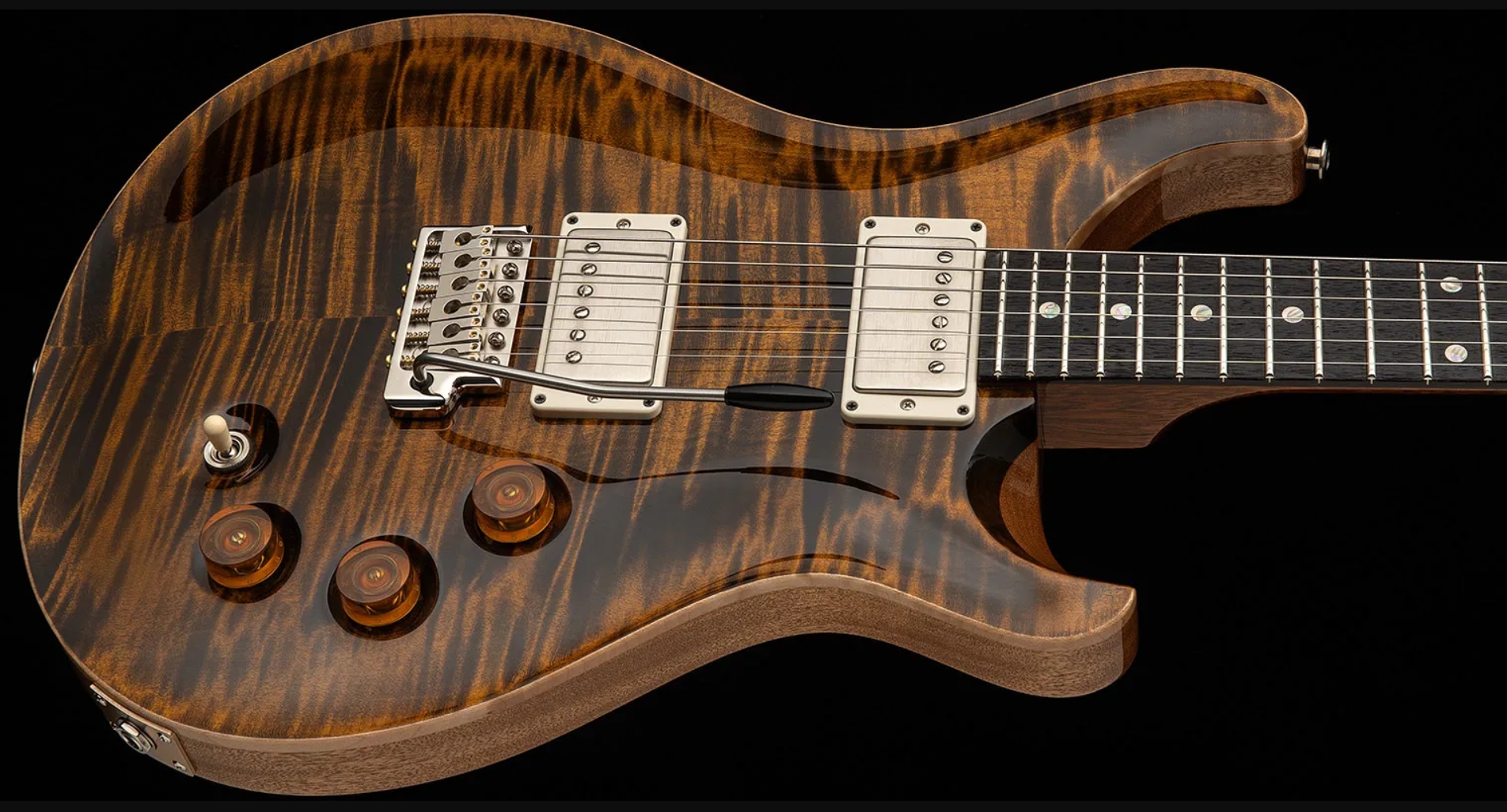 Prs David Grissom Dgt Usa Signature 2h Trem Rw - Tiger Eye - Guitare Électrique Double Cut - Variation 1