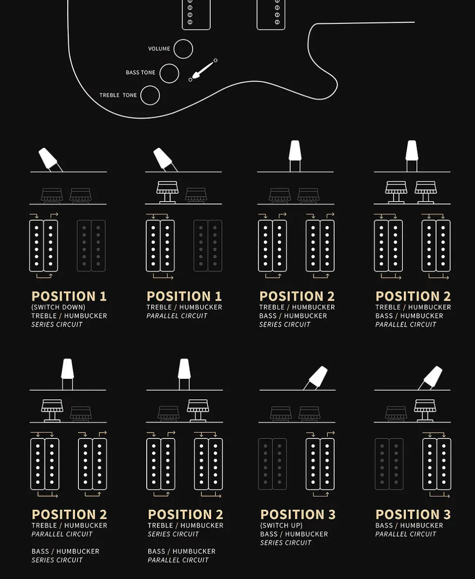 Prs Fiore Hh Satin Bolt-on Usa 2h Trem Rw - Black Hyacinth - Guitare Électrique Double Cut - Variation 3